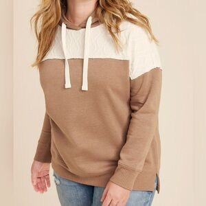 Maurices Textured Sweater in Brown and White